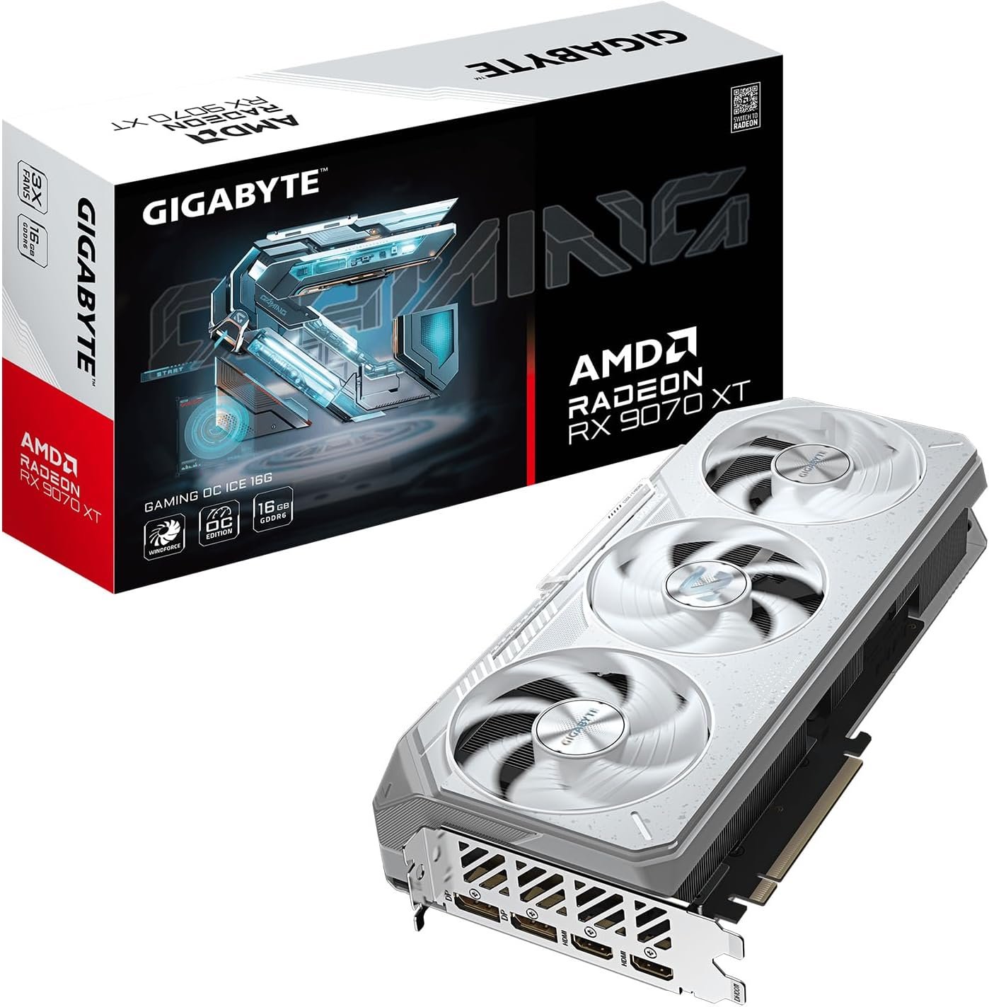 GIGABYTE Radeon RX 9070 XT Gaming OC ICE 16G 16GB GDDR6 Graphics Card