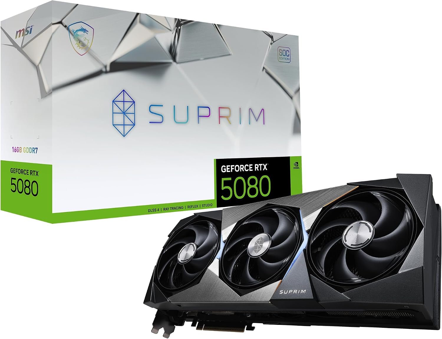 MSI GeForce RTX 5080 16G SUPRIM SOC 16GB GDDR7 Graphics Card