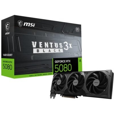 MSI GeForce RTX 5080 VENTUS 3X OC BLACK 16GB GDDR7 Graphics Card